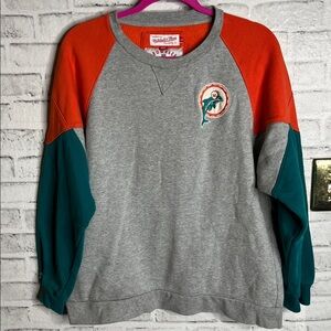 Mitchell & Ness throwbacks Miami dolphins colorblock sweatshirt